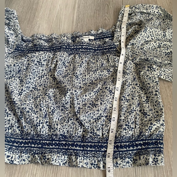 Madewell Jeanette Crop Top Florentine Floral Blue Size Large NWT Boho - Picture 8 of 15